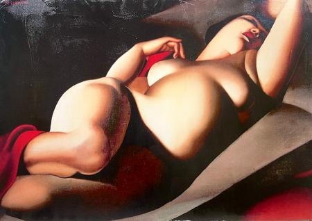 Art work by Andrea Tirinnanzi omaggio a Tamara de Lempicka - ink jet canvas 
